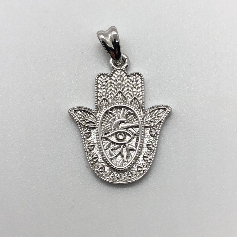 S925 Sterling Silver Evil Eye Hamsa Necklace